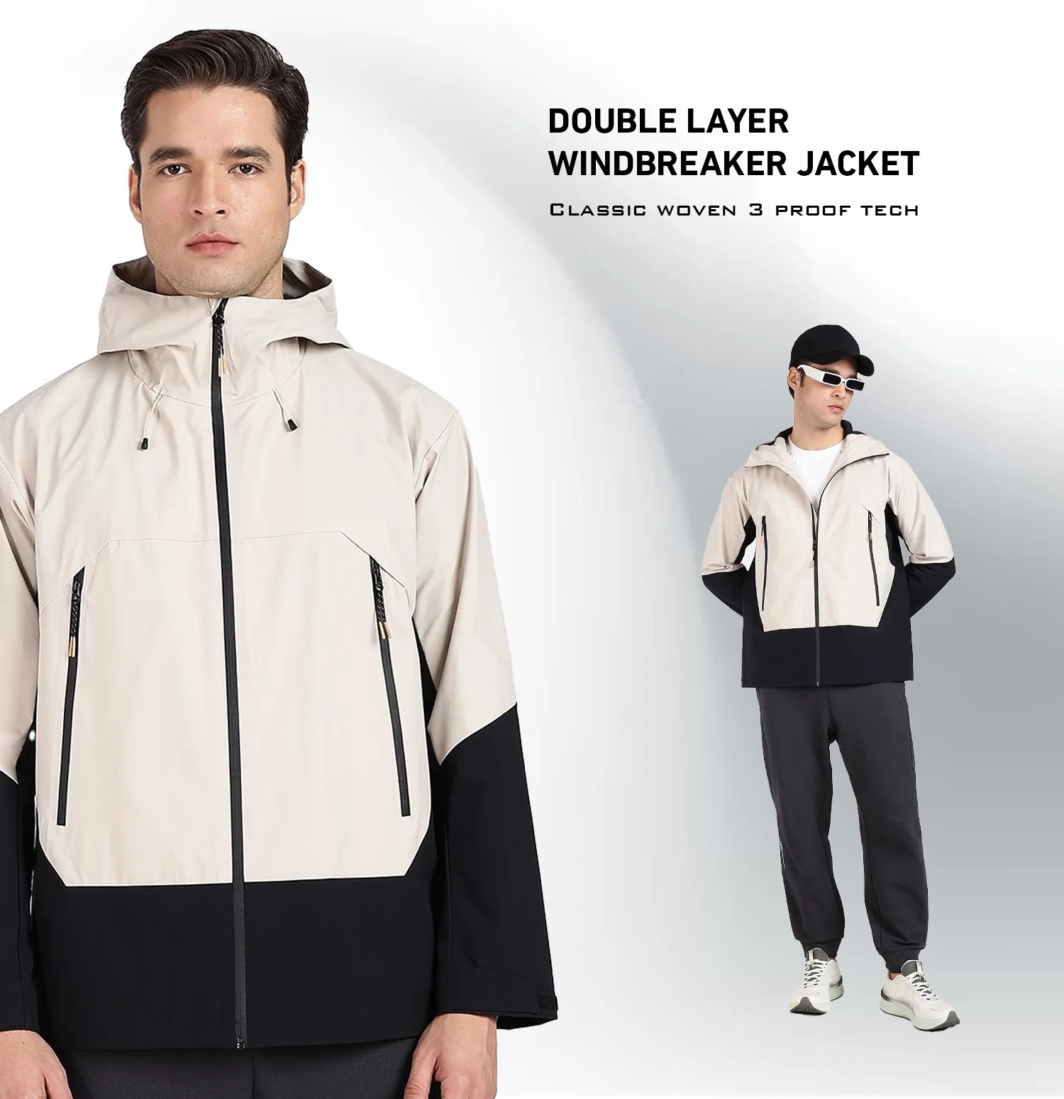 Twinset 3-in-1 Winter Jacket - Apricot/Black - Image 5
