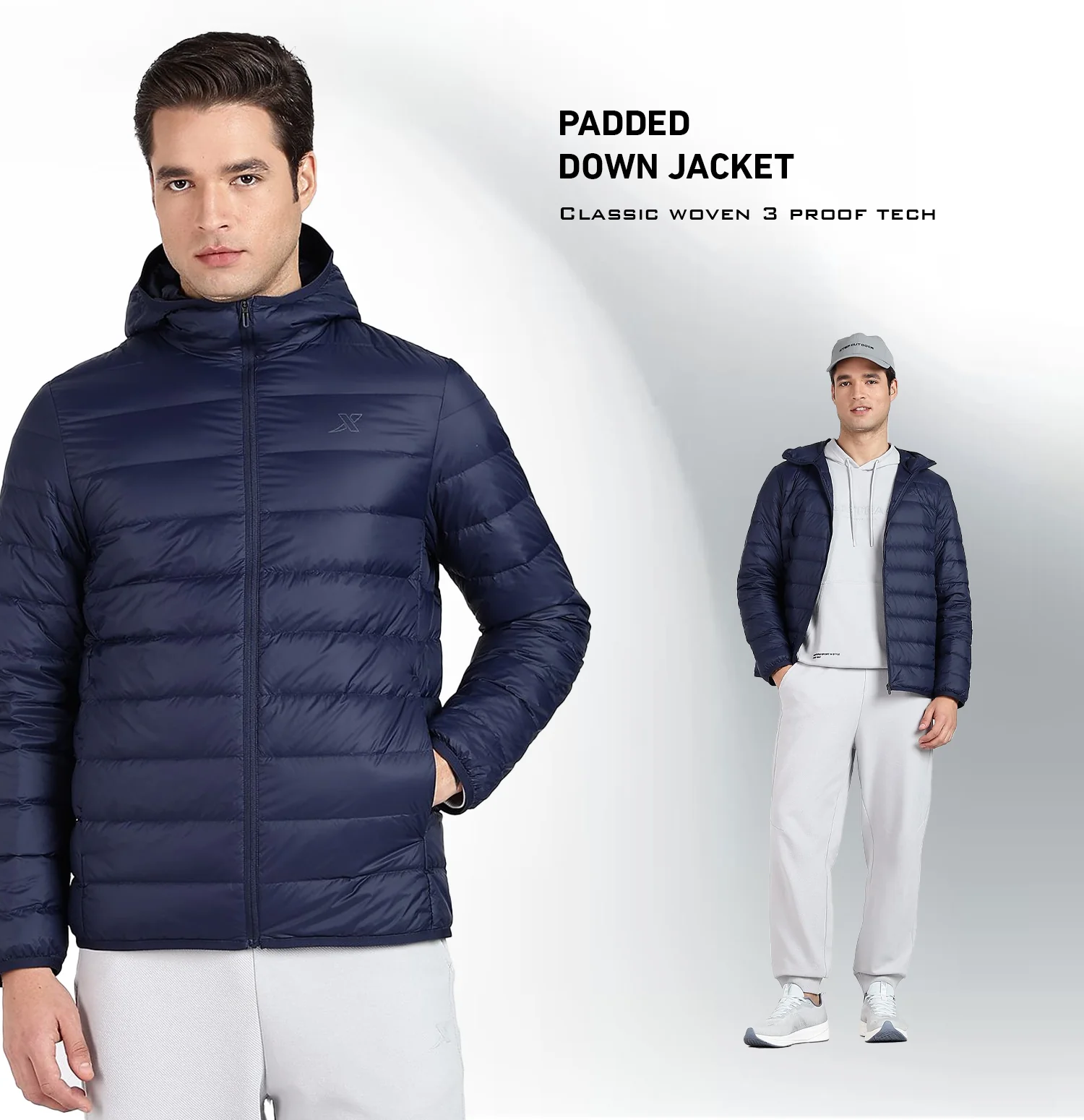 X-Shield Padded Down Jacket - Oxford Blue - Image 6