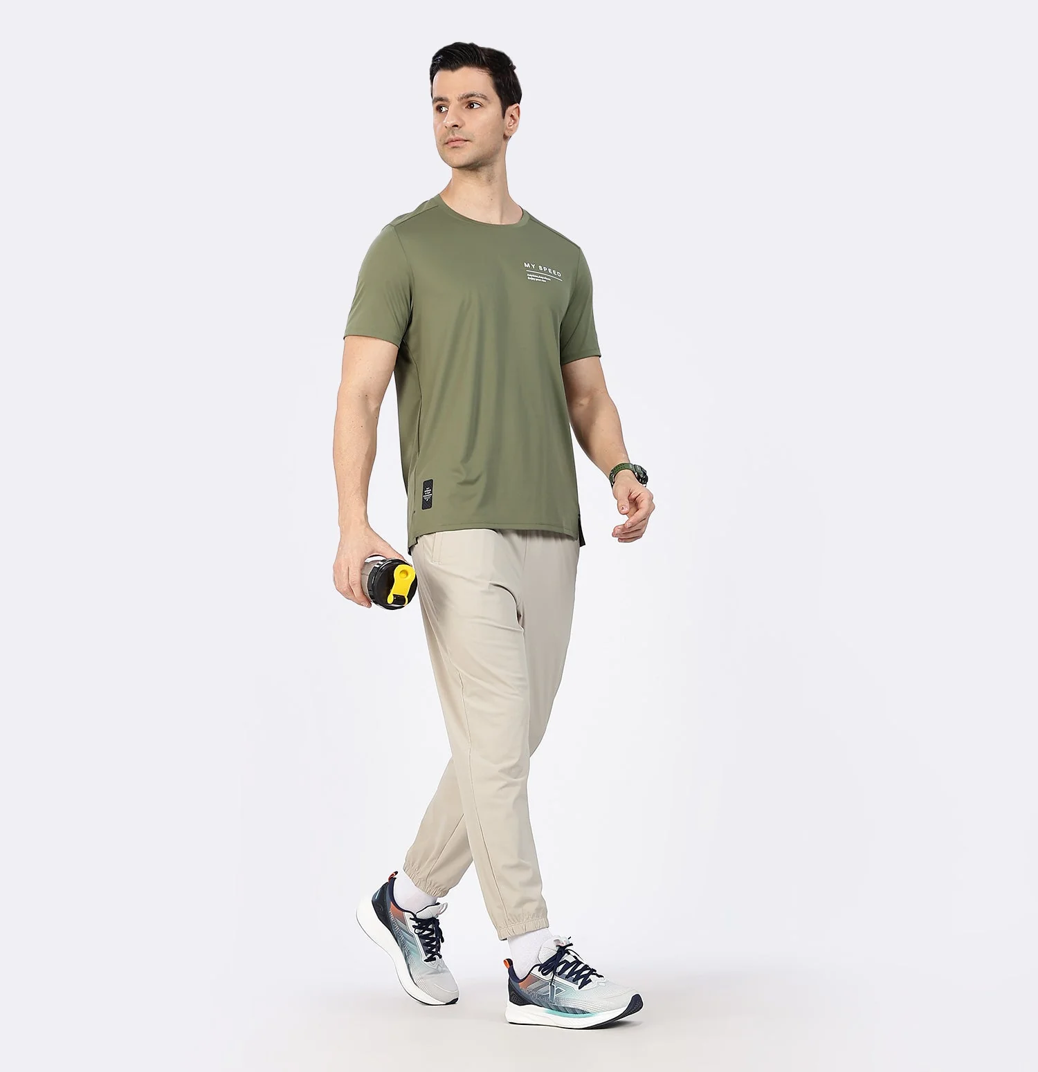 Quick-Dry Moisture-Wicking Running T-Shirt - Bamboo Leaf Green - Image 5