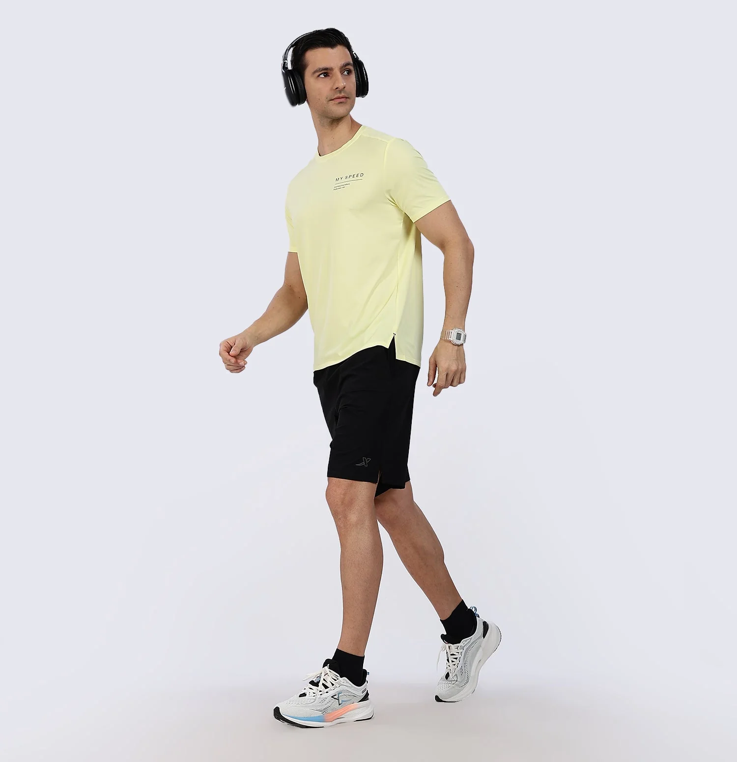 Quick-Dry Moisture-Wicking Running T-Shirt - Yellow - Image 5
