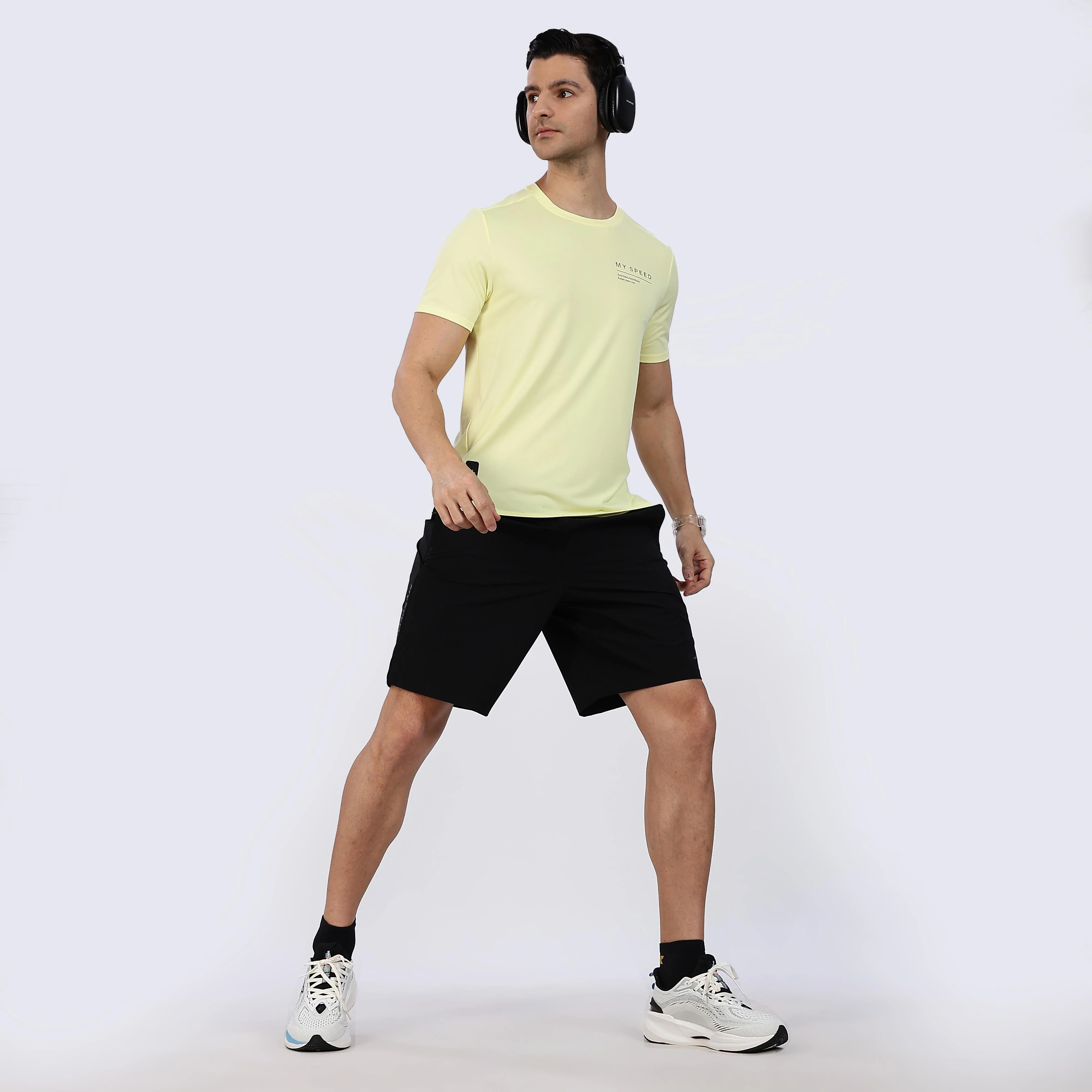 Quick-Dry Moisture-Wicking Running T-Shirt - Yellow - Image 6