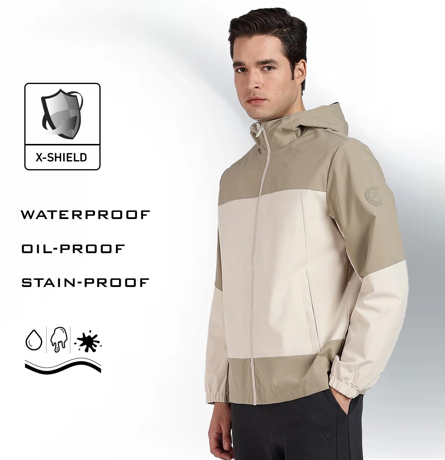 X-Shield Double Layer Windbreaker - Beige - Image 3