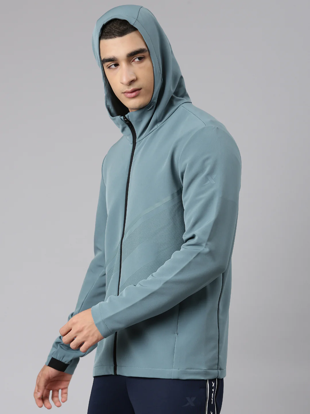 Printed Comfort Windbreaker Jacket - Black - Image 11