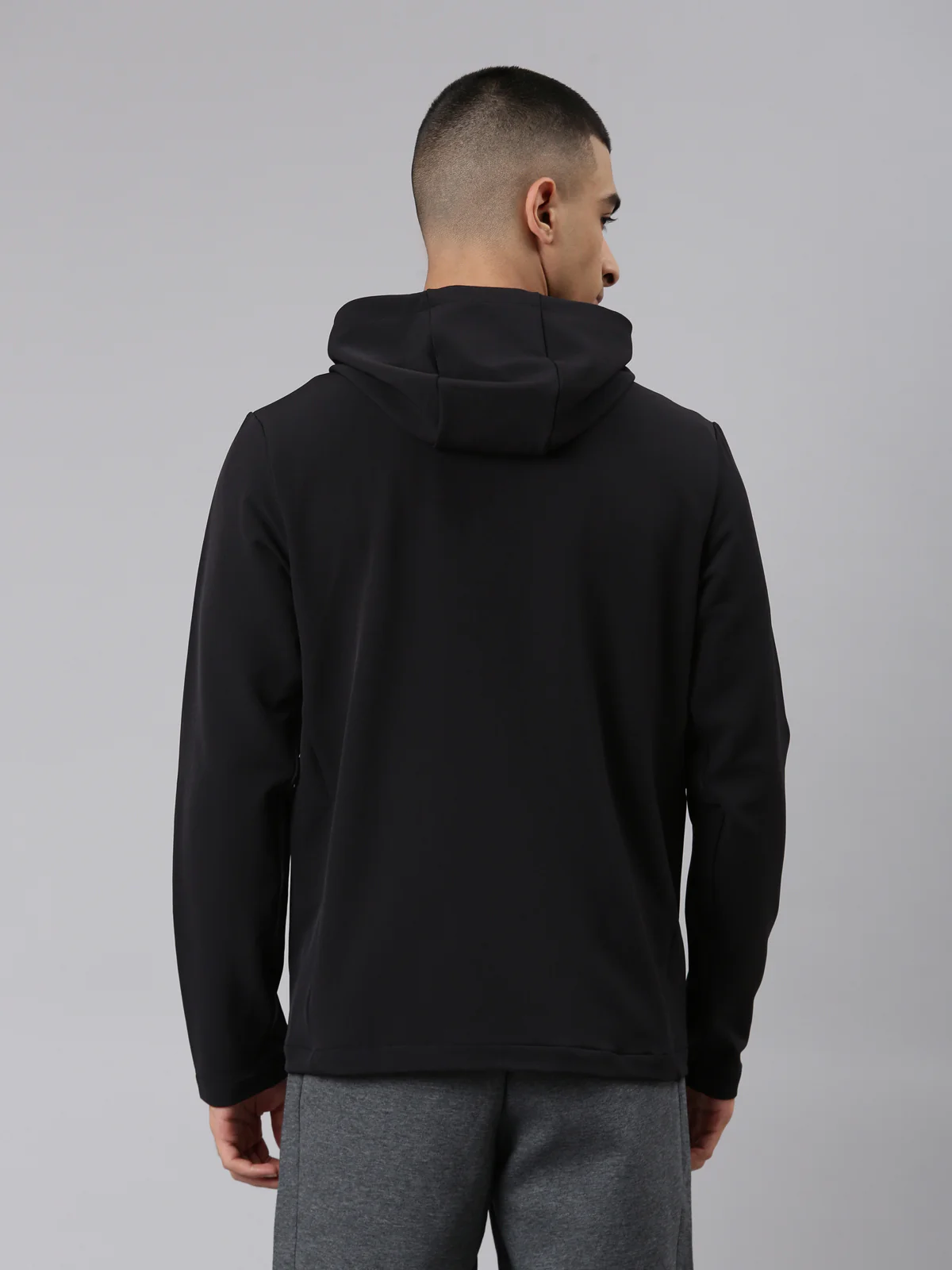 Printed Comfort Windbreaker Jacket - Black - Image 4
