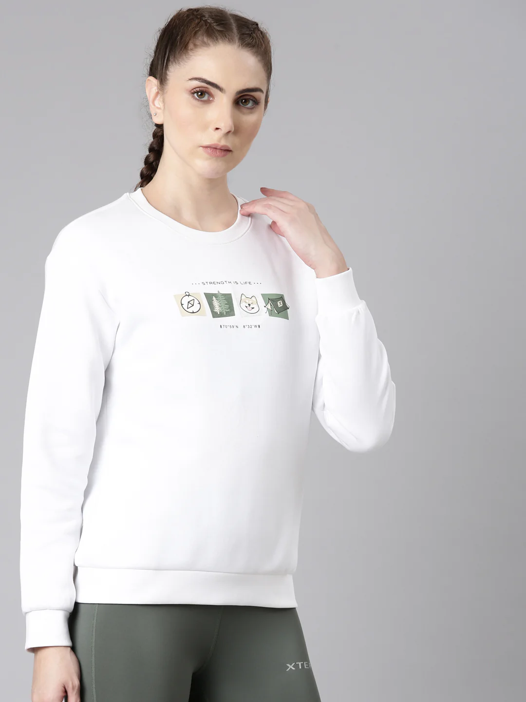 Dry Fit Confort Sweatshirt - White/Pink/Green - Image 2