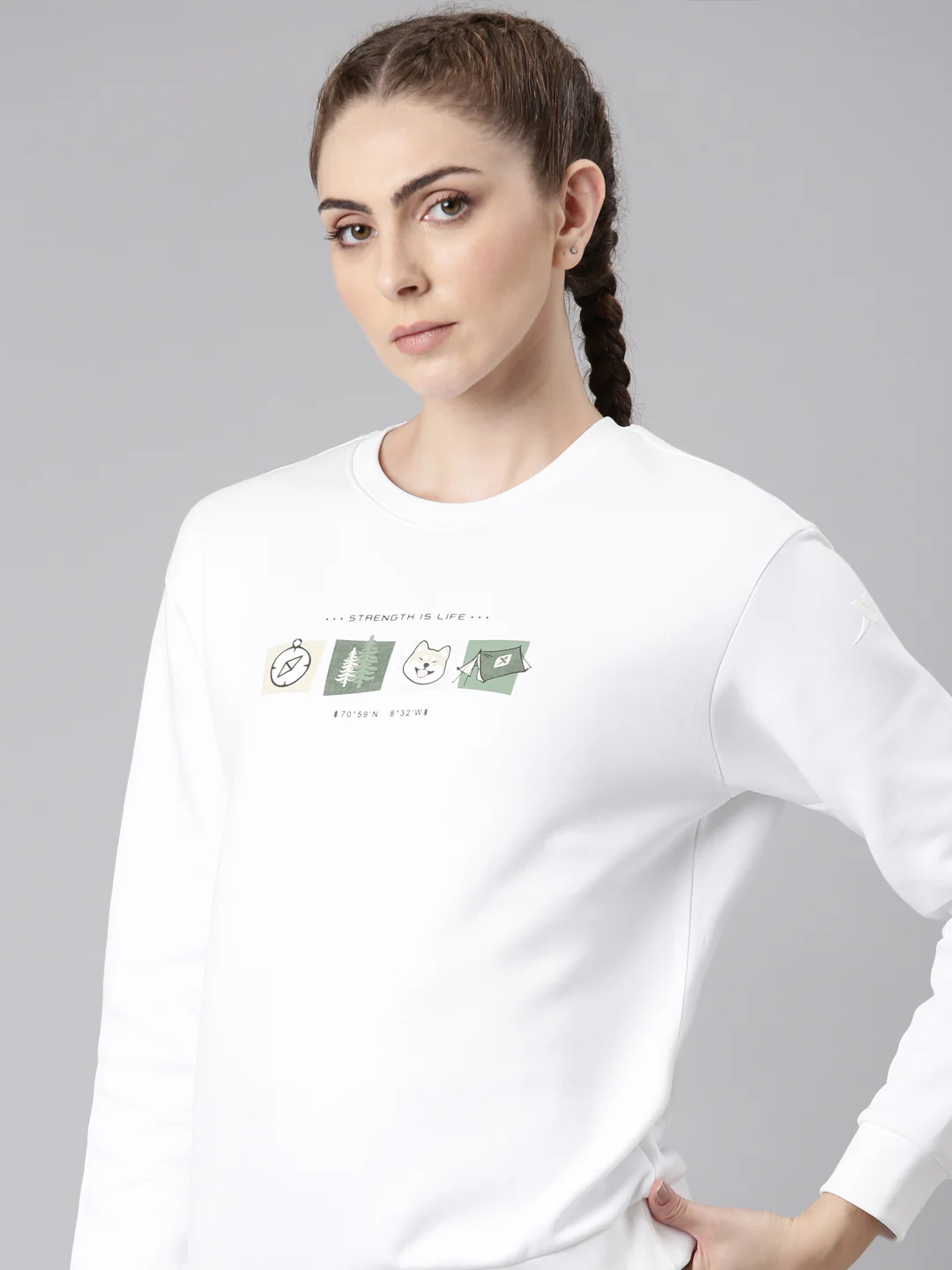 Dry Fit Confort Sweatshirt - White/Pink/Green - Image 3