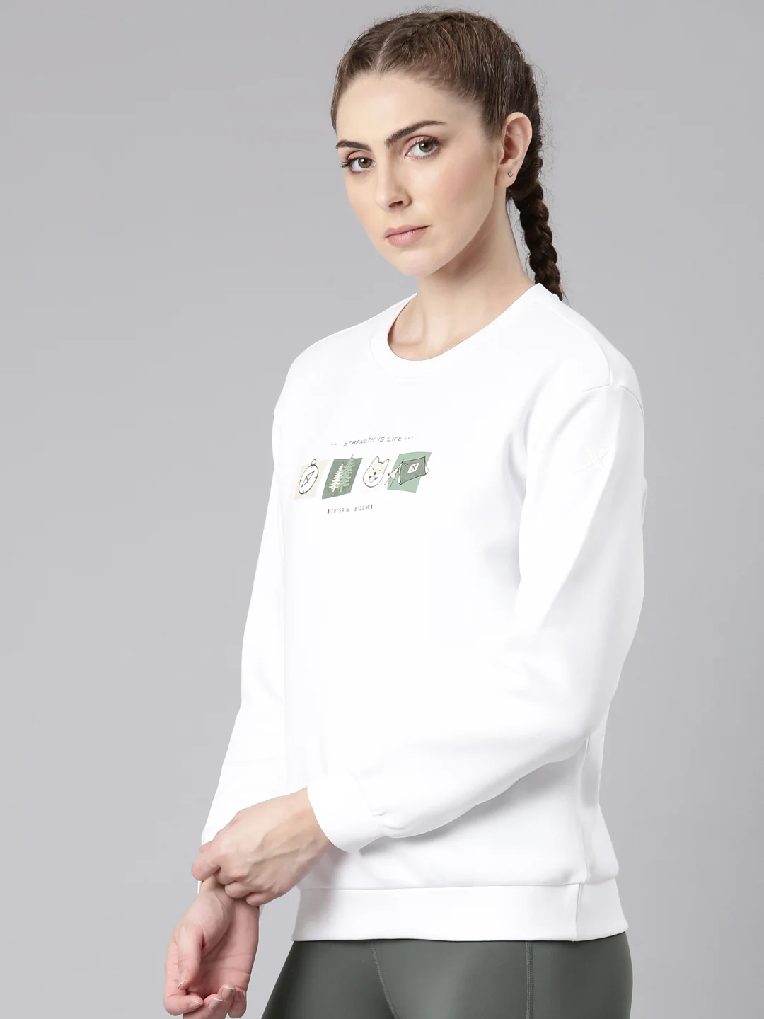 Dry Fit Confort Sweatshirt - White/Pink/Green - Image 6