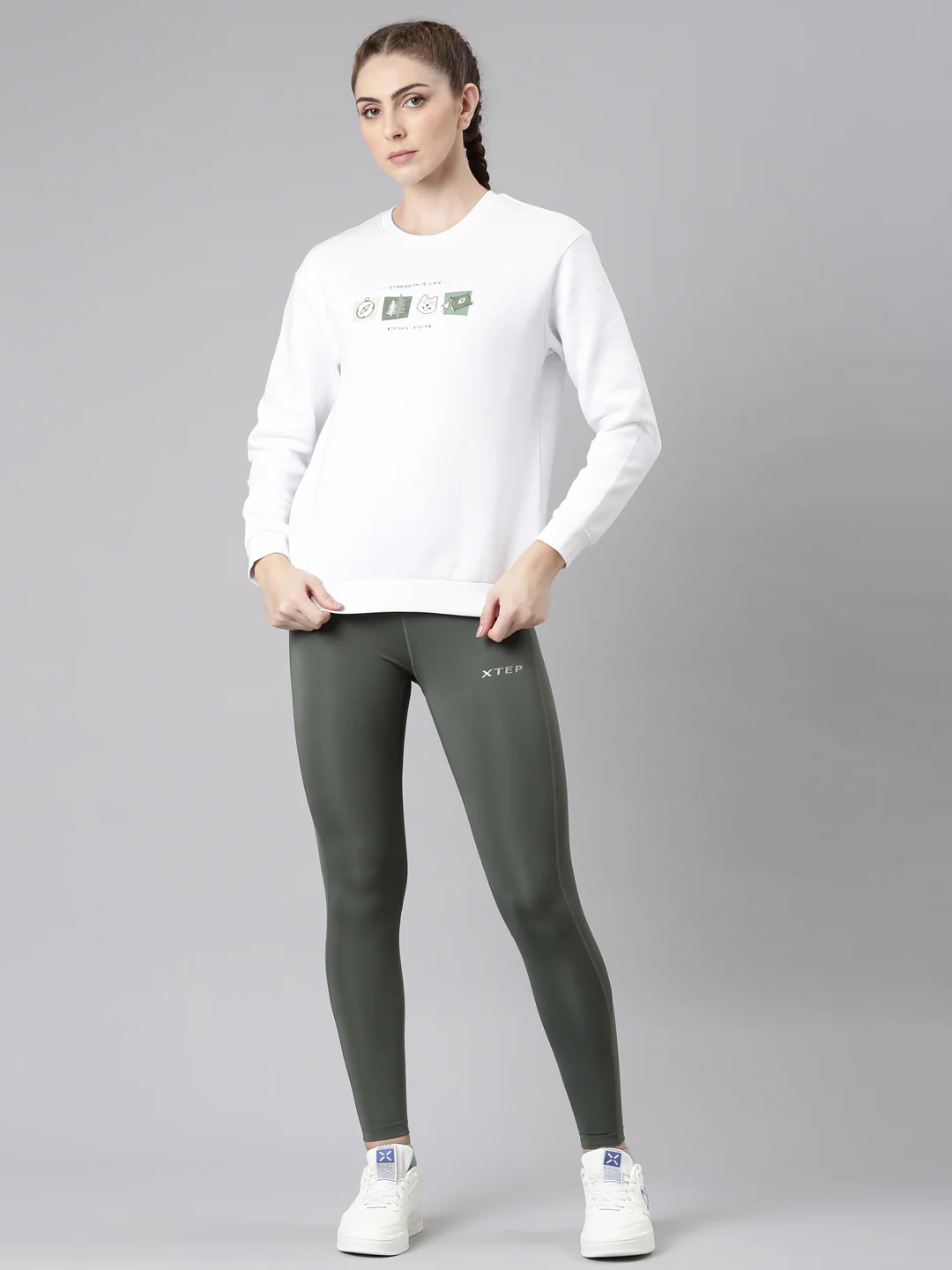 Dry Fit Confort Sweatshirt - White/Pink/Green - Image 7