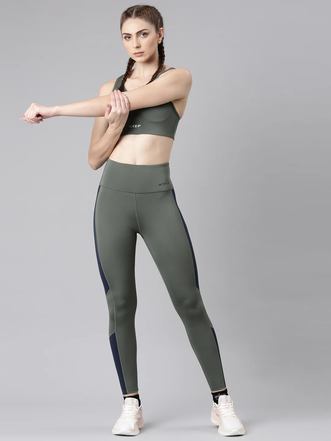 Athletic Training Tights - Green/Pink/Black - Image 65