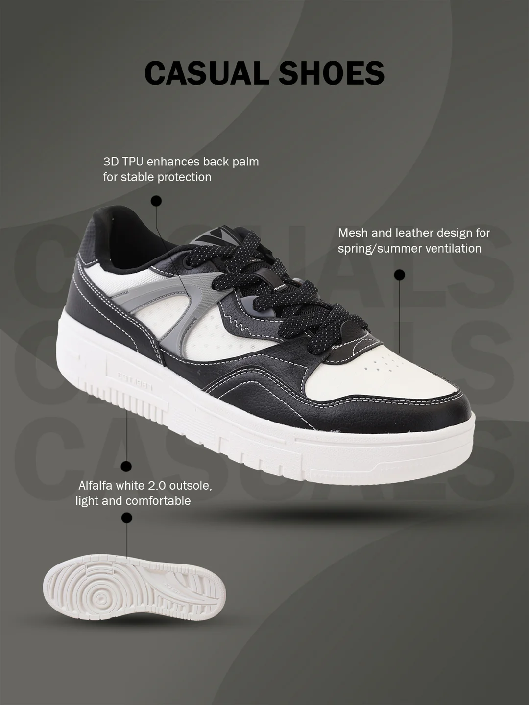 Classic Skateboarding Sneakers - White/Grey - Image 21
