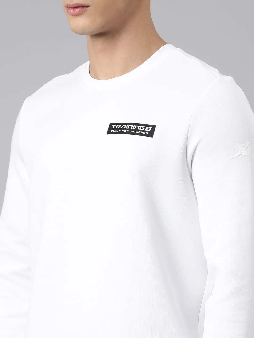 Seamless Dry-Fit Training Sweatshirt - White/Black - Image 15