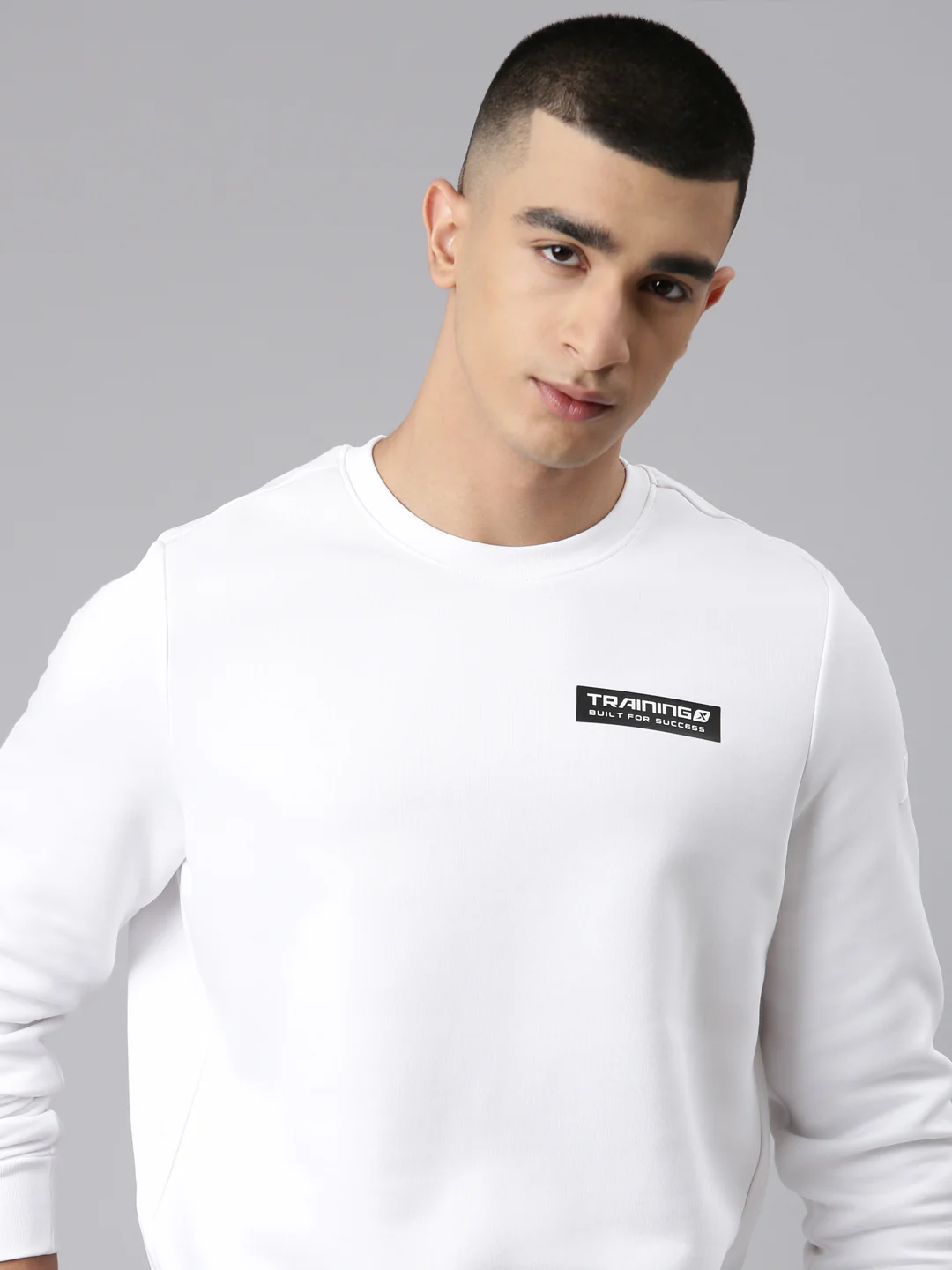 Seamless Dry-Fit Training Sweatshirt - White/Black - Image 17