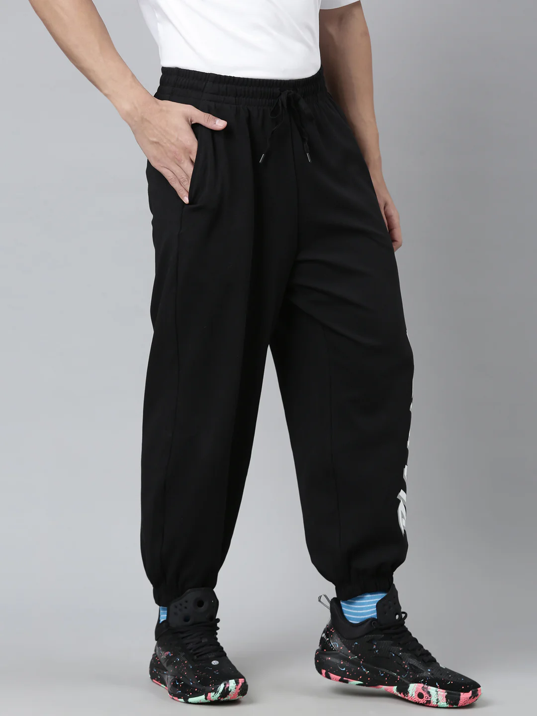 Comfort Knit 7/8 Basketball Pants - Black - Image 3